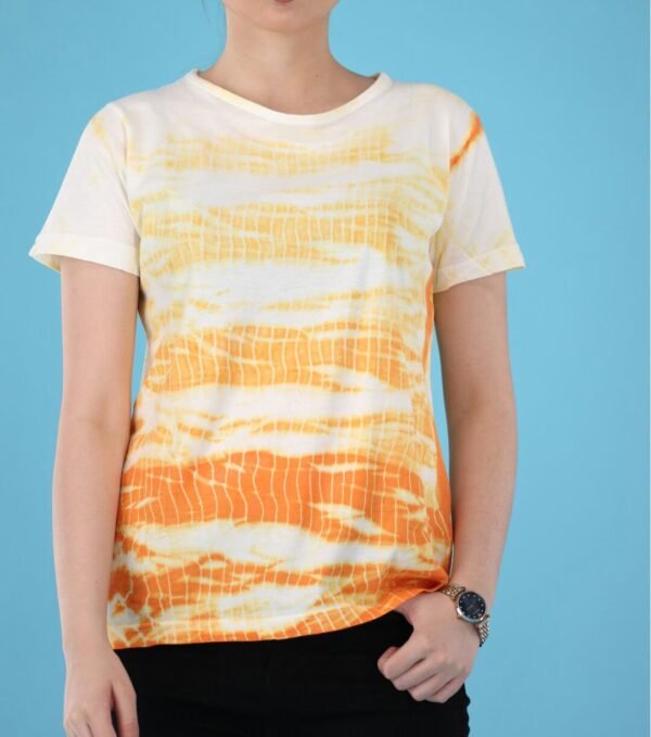Women Tie and Dye Cotton Tee for Daily Wear | TFC-WT-01 - Image 4