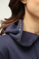 Unisex Pull Over Hoodie with Adjustable Hood and Stud Details