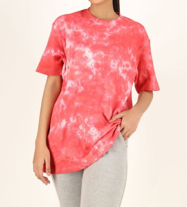 Flower Tie Dye Cotton Oversized Top for Women | TFC-WT-002 - Image 2