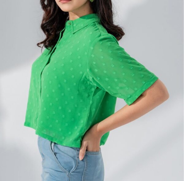Chiffon Button Down Crop Top for Women | TFC-WT-001 - Image 5